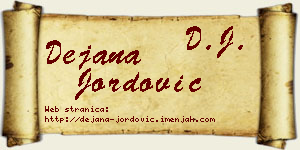 Dejana Jordović vizit kartica